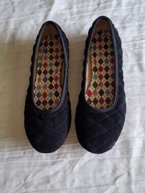 Lands' End Black Quilted Ballet Flats. Size 9.5